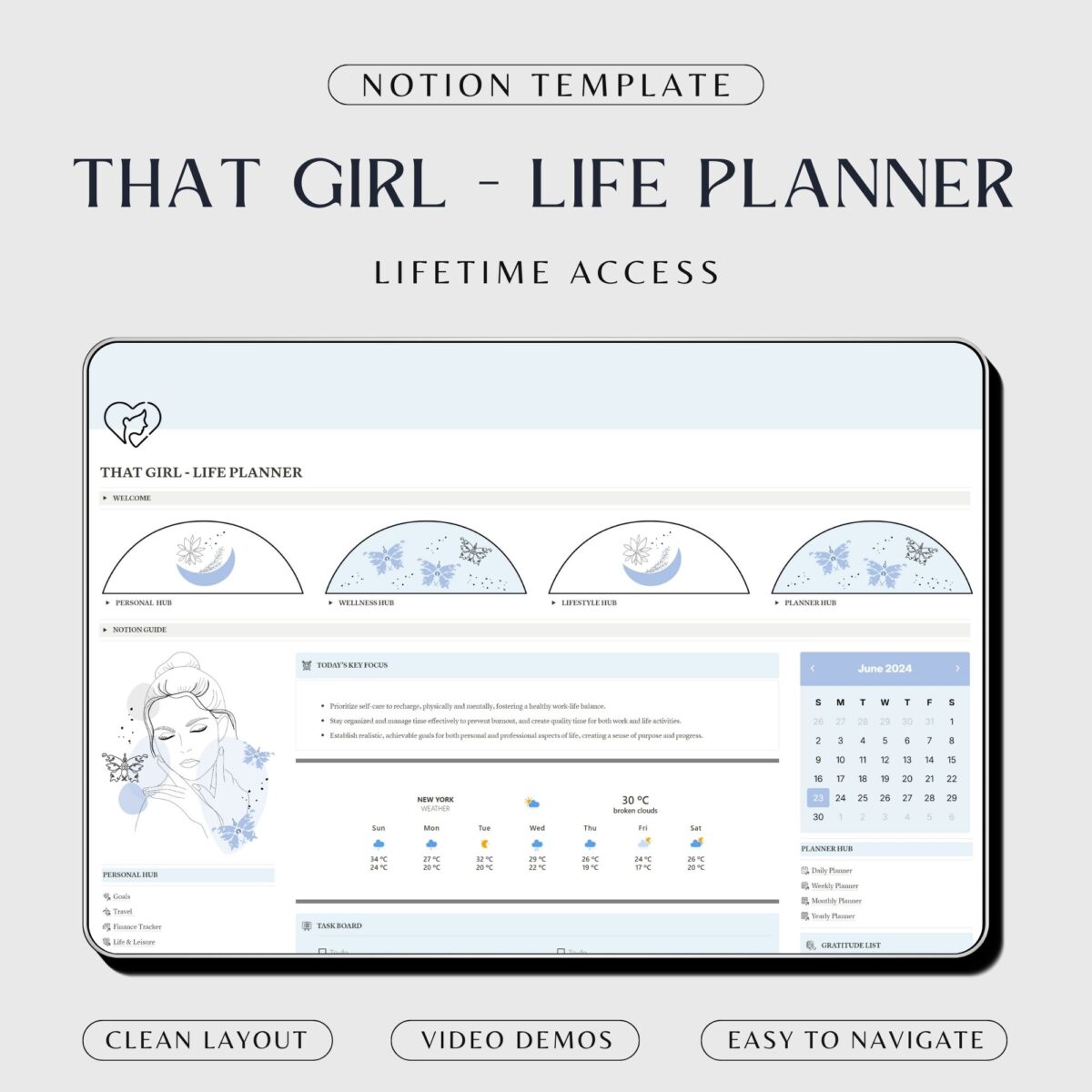 That Girl Life Planner Notion Template