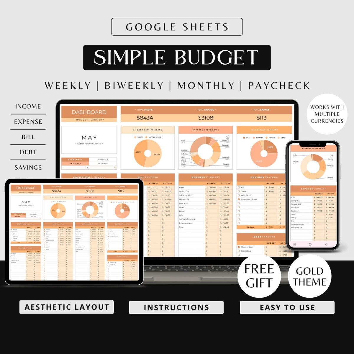 Google sheets Budget Template