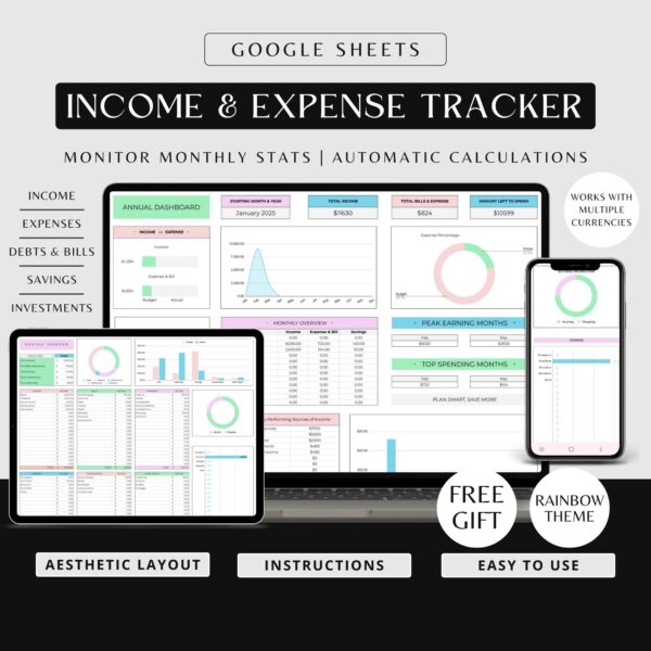 Income and Expense Tracker Google Sheets