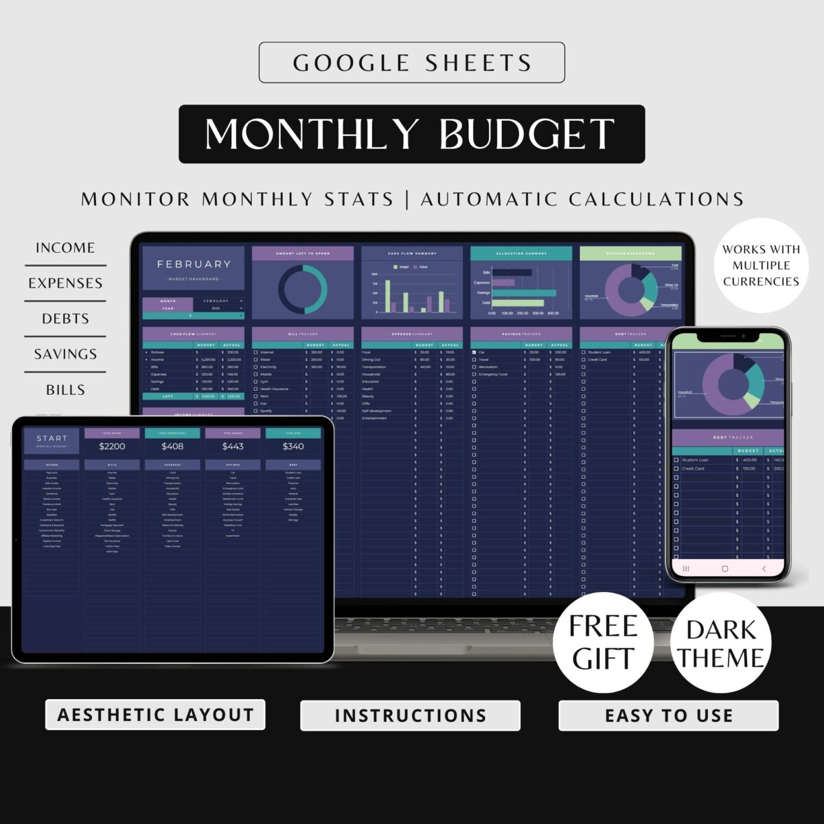 Monthly Budget Template Google Sheets